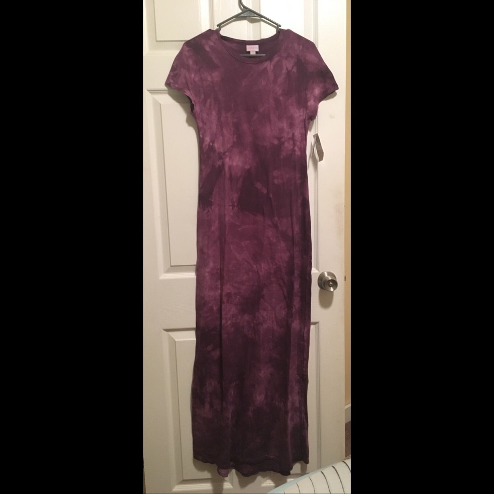 Purple Acid Wash/Tie Dye Lularoe Maria Maxi Dress